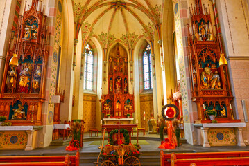 Fototapeta na wymiar Innenansicht der Pfarrkirche Schwarzach in Vorarlberg