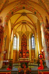 Innenansicht der Pfarrkirche Schwarzach in Vorarlberg - obrazy, fototapety, plakaty