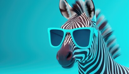 Stylish Zebra Showcases the Latest in Animal Fashion with Cool Sunglasses - Generative AI