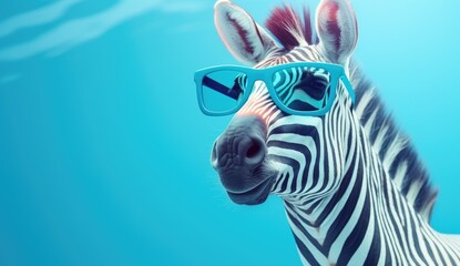 Stylish Zebra Showcases the Latest in Animal Fashion with Cool Sunglasses - Generative AI