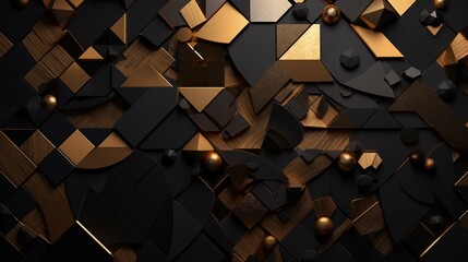 Black and Gold Luxury Design Background Wallpaper Backdrop - obrazy, fototapety, plakaty