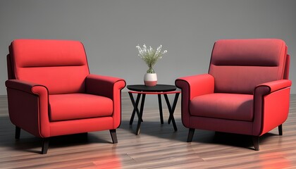 red and green armchair