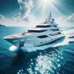 View of luxurious yacht