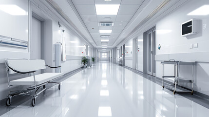 hospital interior is white and clean