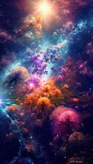 Fototapeta premium alien cosmic flowers