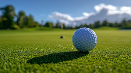 Obraz premium The golf ball is on the green
