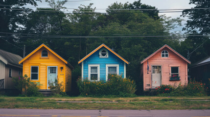 Obraz premium The Small Houses in Row