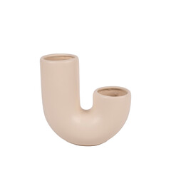 trendy design decorative ceramic vase isolated on white background