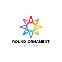 Round ornament networking people logo