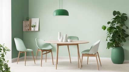 modern dining room with table