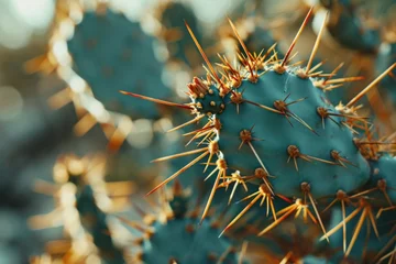  A detailed view of a cactus plant with numerous sharp spikes. Suitable for nature or desert-themed designs © Fotograf