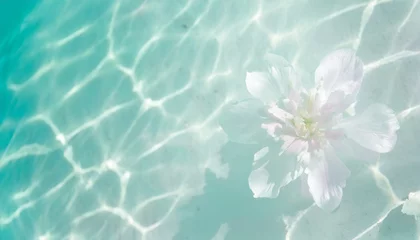 Gordijnen 夏の思い出（水面、白い花） © Bambi and Sunny