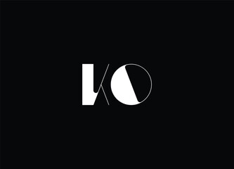 KO Initial Letter Icon Logo Design Vector Illustration
