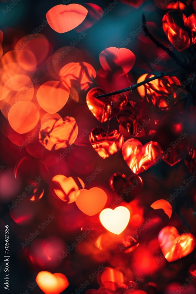 Poster A close-up view of a bunch of lights. Perfect for adding a touch of sparkle to any project or event