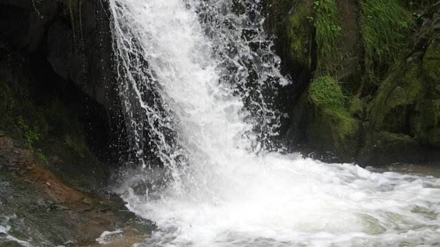 Beautiful waterfall in the forest, Carpathians, Ukraine
