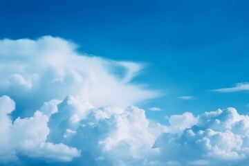 Naklejka na ściany i meble Beautiful abstract cloud and clear blue sky landscape nature background. Generative AI
