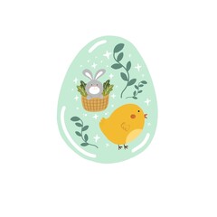 cute easter eggs illustration icon
