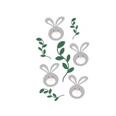 cute bunny illustration - easter rabbit - animal illustration art