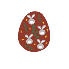 cute easter eggs illustration icon