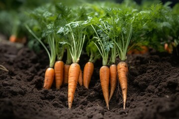Carrots on the ground. Generative AI