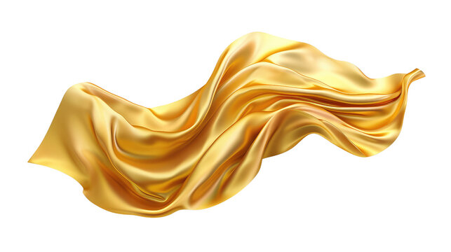 gold silk  isolated on white background