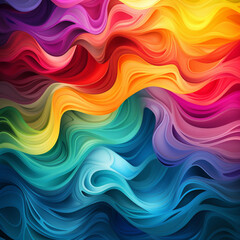 Obraz premium illustration of abstract rainbow waves background. Created with Generative AI