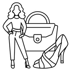 Fashion Design influencers Concept, glamorous Living vector outline icon design, behavioral orientations symbol, Individual identity or Style of life Sign, Sustainable living stock illustration