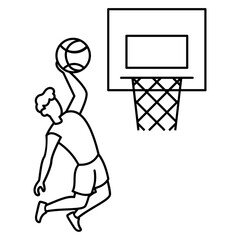 Playing Basketball to Burn Calories Concept, Stress Management vector outline icon design, behavioral orientations symbol, Individual identity or Style of life Sign,Sustainable living illustration