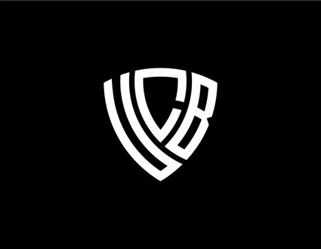 UCB creative letter shield logo design vector icon illustration