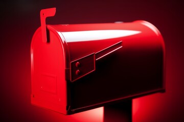 Red postbox letter design background. Generative AI