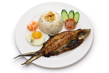 Bangsilog (milkfish, fried rice, and egg), traditional Filipino breakfast