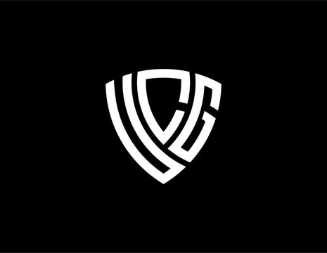 UCG creative letter shield logo design vector icon illustration
