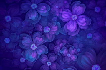 Ultraviolet flowers background. Generative AI