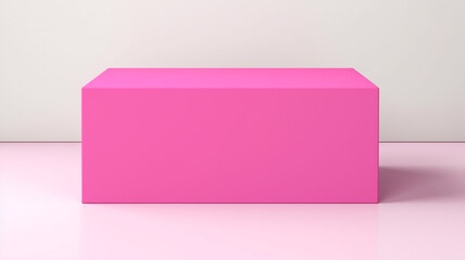 pink rectangle box mockup on white background