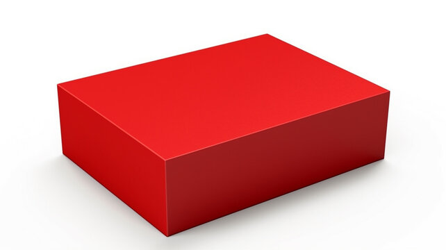 red rectangle box mockup on white background