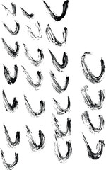 set brush stroke vector illustration