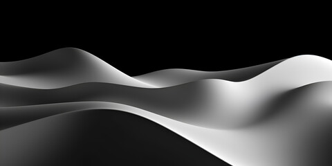 Black and white dramatic landscapes with desert, A white wave with a black background ,generative AI