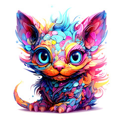 Obraz premium Dragon Cat clipart set, 45 PNG 300DPI, 4000 pixel, Cute Dragon cat monster illustrations Planner elements for lovers Commercial use