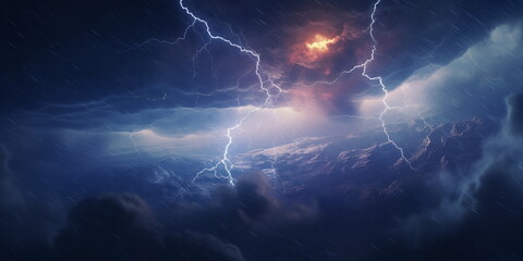 planetary storm, storm, discharges, lightning.