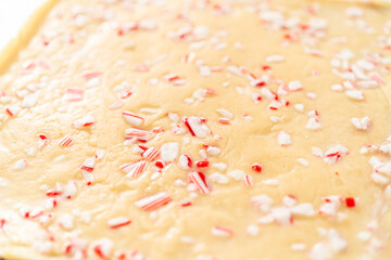 Homemade candy cane fudge