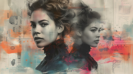 An artistic collage featuring influential women