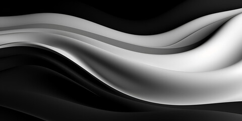 Ethereal Black and White Abstract Background Intriguing Abstract Black and White Design, Black dark gray silver white wave abstract background for design , 