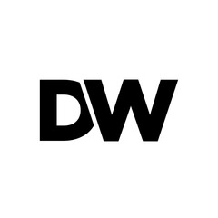 Letter D and W, DW logo design template. Minimal monogram initial based logotype.