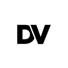 Letter D and V, DV logo design template. Minimal monogram initial based logotype.