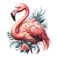 Whimsical Flamingo Bird PNG Clip Art Design - Perfect for Tattoos, Tumblers, Logos and More