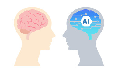 AI/人工知能と人間のイメージ