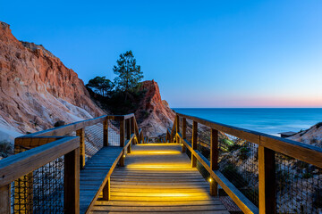 Evening walk at Praia da Falésia, Algarve, Portugal 