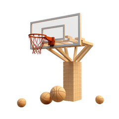 Basketball and Goal on a Stand