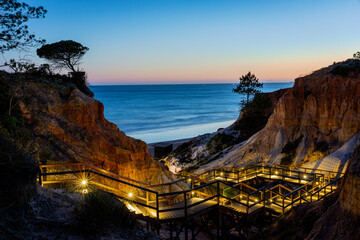 Evening walk at Praia da Fal&eacute;sia, Algarve, Portugal 
