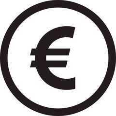 Vector illustration. Euro, currency symbol, financial icon isolated on transparent background for app or website, vector sign.
